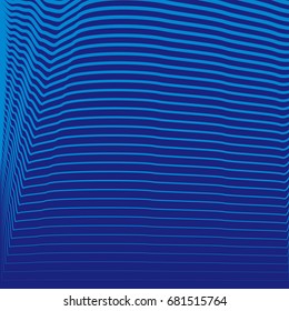 Minimal covers texture. Future geometric design. Minimalist hipster texture. Blue in Cyan stripes. Abstract geometric horizontal striped pattern. Vector illustration.