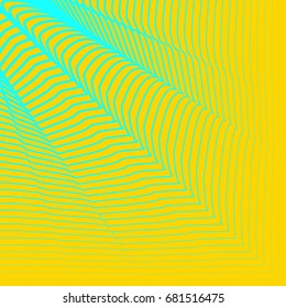 Minimal covers texture. Future geometric design. Minimalist hipster texture. Yellow  in Cyan stripes. Abstract geometric horizontal striped pattern. Vector illustration.