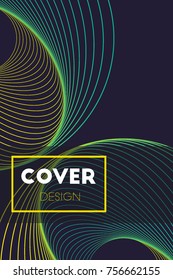 Minimal covers texture. Future geometric design. Trendy neon linear hipster template. Simple gradient background. Abstract halftone pattern. Use for cover, decorated, brochure. Vector illustration.