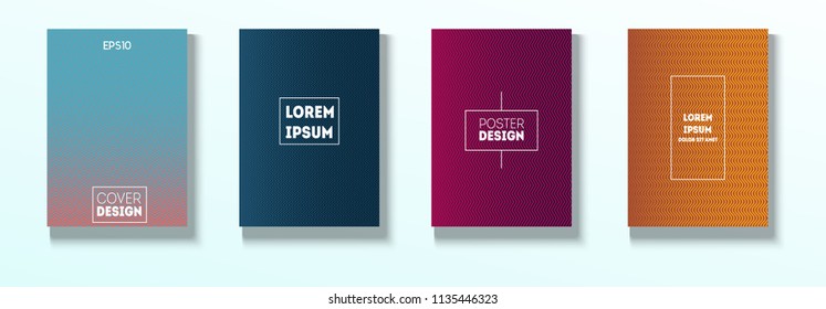 Minimal Covers, Vector Hipster Abstract Tech Design. Magenta, Cyan, Yellow Corporate Identity Blend Glam Halftones. Simple Ad Business Minimal Covers, Retro Music Poster Bright Gradient Stripes