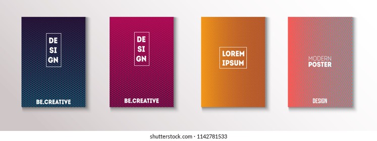 Minimal Covers, Vector Hipster Abstract Neon Design. Magenta, Cyan, Yellow Corporate Identity Glitch Wave Halftones. Business Minimal Covers, Retro Ad Music Party Poster Bright Gradient Stripes