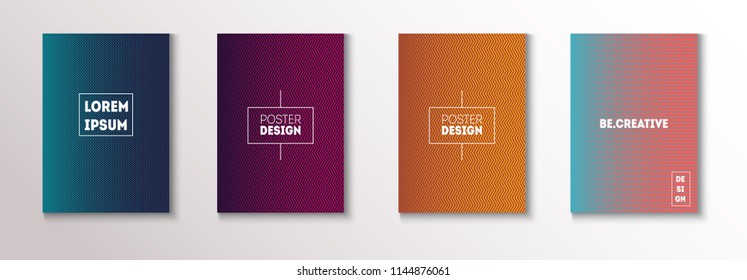 Minimal Covers, Vector Hipster Abstract Neon Design. Magenta, Cyan, Yellow Corporate Identity Glitch Funky Halftones. Business Minimal Covers, Retro Ad Music Party Poster Bright Gradient Stripes