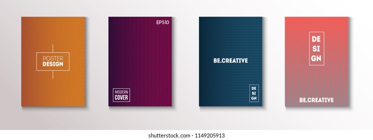 Minimal Covers, Vector Hipster Abstract Brands Design. Magenta, Cyan, Yellow Corporate Identity Blend Wave Halftones. Funky Business Minimal Covers, Retro Music Poster Colorful Gradient Shapes.