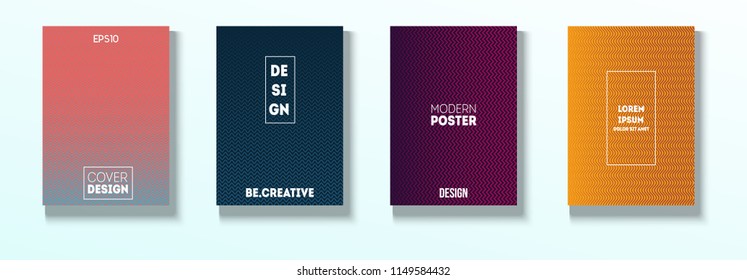 Minimal Covers, Vector Hipster Abstract Tech Design. Magenta, Cyan, Yellow Corporate Identity Glitch Simple Halftones. Trendy Business Minimal Covers, Retro Music Poster Colorful Gradient Shapes.