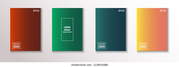 Minimal Covers, Vector Linear Abstract Tech Neon Set. Magenta, Cyan, Yellow Corporate Identity Glitch Simple Halftones. Funky Business Minimal Covers, Retro Music Poster Bright Gradient Stripes.