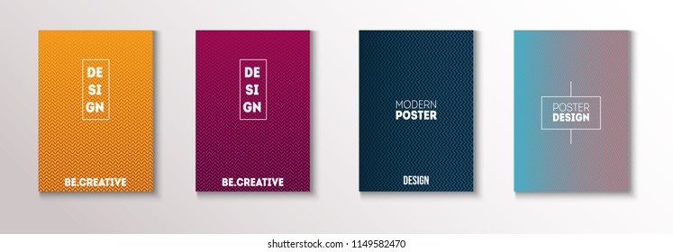 Minimal Covers, Vector Linear Abstract Tech Neon Set. Magenta, Cyan, Yellow Corporate Identity Blend Glitch Halftones. Simple Ad Business Minimal Covers, Retro Music Poster Bright Gradient Stripes