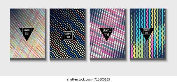 Minimal Covers Vector Set. Cool children's jolly funky colors. Creative modern geometric blend minimal covers template. Presentation, poster dynamic background. Hipster pink, green, blue, grey design.