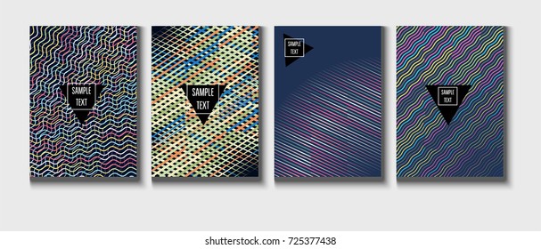 Minimal Covers Vector Set. Cool children's jolly funky colors. Creative modern geometric blend minimal covers template. Presentation, poster dynamic background. Hipster pink, green, blue, grey design.