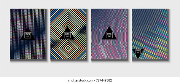 Minimal Covers Vector Set. Cool children's jolly funky colors. Creative modern geometric blend minimal covers template. Presentation, poster dynamic background. Hipster pink, green, blue, grey design.