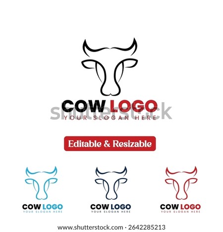 Minimal Cow Head Logo Design – Modern Line Art Style for Dairy, Farm, and Livestock Branding