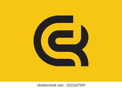 Minimal CR logo. Icon of a RC letter on a luxury background. Logo idea based on the CR monogram initials. Professional variety letter symbol and RC logo on background.