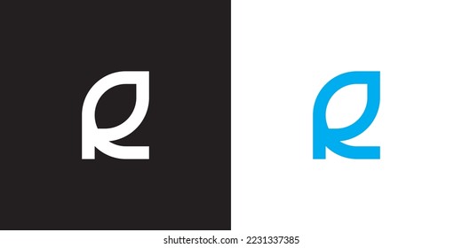 Minimal CR logo. Icon of a RC letter on a luxury background. Logo idea based on the CR monogram initials. Professional variety letter symbol and RC logo on black and blue background.