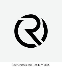 Design de logotipo de círculo Cr Rc mínimo para mercado de ações, finanças, negociação e identidade de negócios.