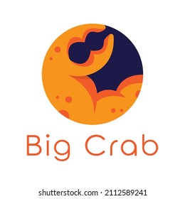 Minimal crab logo concept vector illustration.