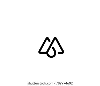 Minimal and creative alphabet letter M with a location icon inside it 