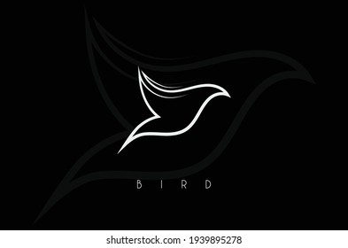 Minimal Creative Bird Line Art logo, Abstract Bird Line Art Vector