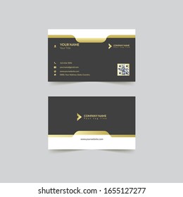 Minimal & Creative business card design template golden color & vector illustration