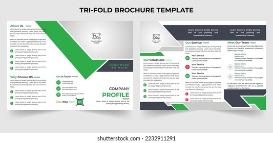 Minimal creative business tri-fold brochure design template in A4 size