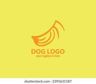 minimal creative Dog head logo design template icon