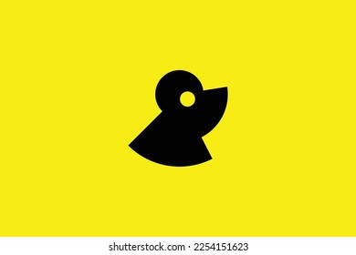 Plantilla mínima y creativa del logotipo de la marca de perro en amarillo Fondo