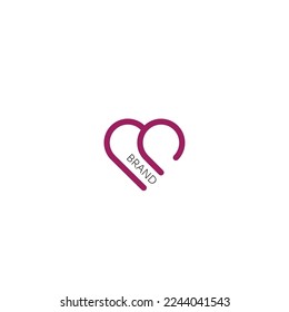 Un logo mínimo y creativo en forma de corazón