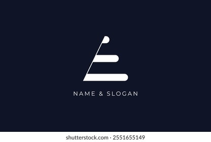 Minimal creative initial AE logo and EA logo. Letter AE EA creative elegant monogram, rounded style AE EA design white color on dark blue background