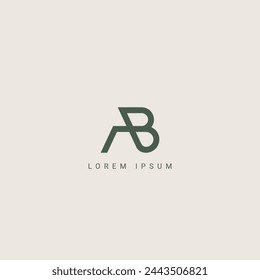 Minimal creative initial based AB logo and BA logo. Letter AB BA creative elegant monogram white color on black background