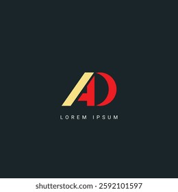 Minimal creative initial based AD logo and DA logo. Letter AD DA creative elegant monogram