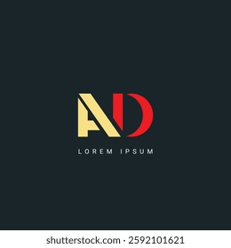 Minimal creative initial based AD logo and DA logo. Letter AD DA creative elegant monogram