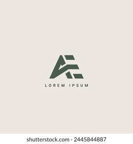 Minimal creative initial based AE logo and EA logo. Letter AE EA creative elegant monogram white color on black background