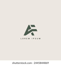 Minimal creative initial based AF logo and FA logo. Letter AF FA creative elegant monogram white color on black background