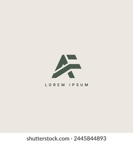 Minimal creative initial based AF logo and FA logo. Letter AF FA creative elegant monogram white color on black background
