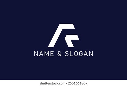 Minimal creative initial based AF logo and FA logo. Letter AF FA creative elegant monogram  abstract style white color on blue background