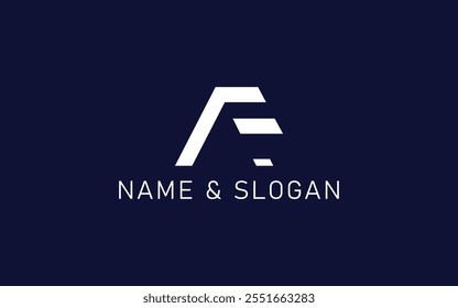 Minimal creative initial based AF logo and FA logo. Letter AF FA creative elegant monogram geometric logo white color on black background