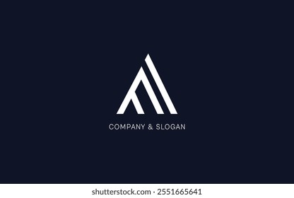 Minimal creative initial based AF logo and FA logo. Letter AF FA creative elegant monogram sans-serif white color on blue background