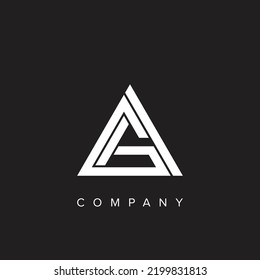 Minimal creative initial based AG logo and GA logo. Letter AG GA creative elegant monogram white color on black background.