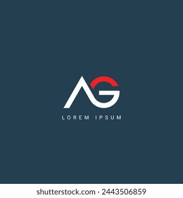 Logo initial et logo AG minimum créatif. Lettre AG GA création monogramme élégant couleur blanche sur fond noir