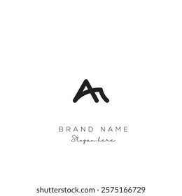 Minimal creative initial based AH logo and HA logo. Letter AH HA creative elegant monogram Black and white.