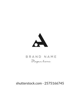 Minimal creative initial based AH logo and HA logo. Letter AH HA creative elegant monogram Black and white.