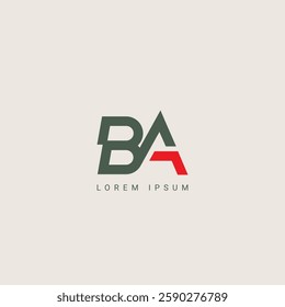 Minimal Creative Initial Based BA, AB logo. Letter BA, AB creative elegant Monogram with black color