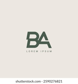 Minimal Creative Initial Based BA, AB logo. Letter BA, AB creative elegant Monogram with black color