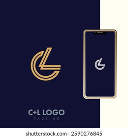 Minimal Creative Initial Based CL, LC logo. Letter CL, LC creative elegant Monogram with black color