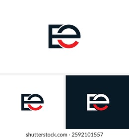 Minimal creative initial based EE logo and E logo. Letter E EE creative elegant monogram