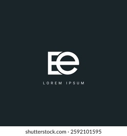 Minimal creative initial based EE logo and E logo. Letter E EE creative elegant monogram