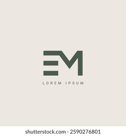 Minimal Creative Initial Based EM, ME logo. Letter EM, ME creative elegant Monogram with black color