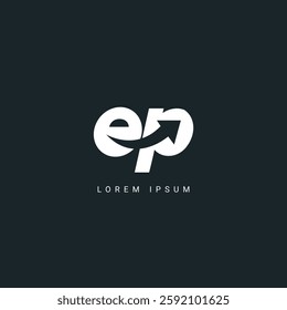 Minimal creative initial based EP logo and PE logo. Letter EP PE creative elegant monogram