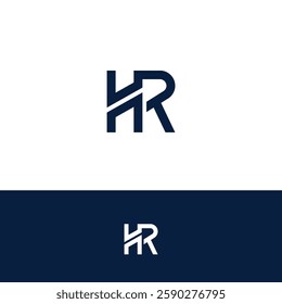 Minimal Creative Initial Based HR, RH logo. Letter HR, RH creative elegant Monogram with black color