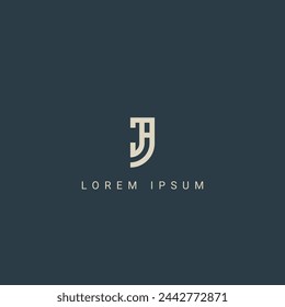 Minimal creative initial based JA logo and AJ logo. Letter JA AJ creative elegant monogram white color on black background