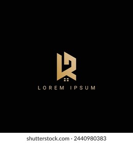 Minimal creative initial based KR logo and RK logo. Letter GR RG creative elegant monogram white color on black background