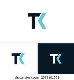 Minimal creative initial based KT logo and TK logo. Letter TK KT creative elegant monogram